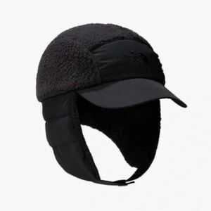 NWT Northface Cragmont Fleece Trapper Black Unisex Hat, size S/M TNF Brim Cap